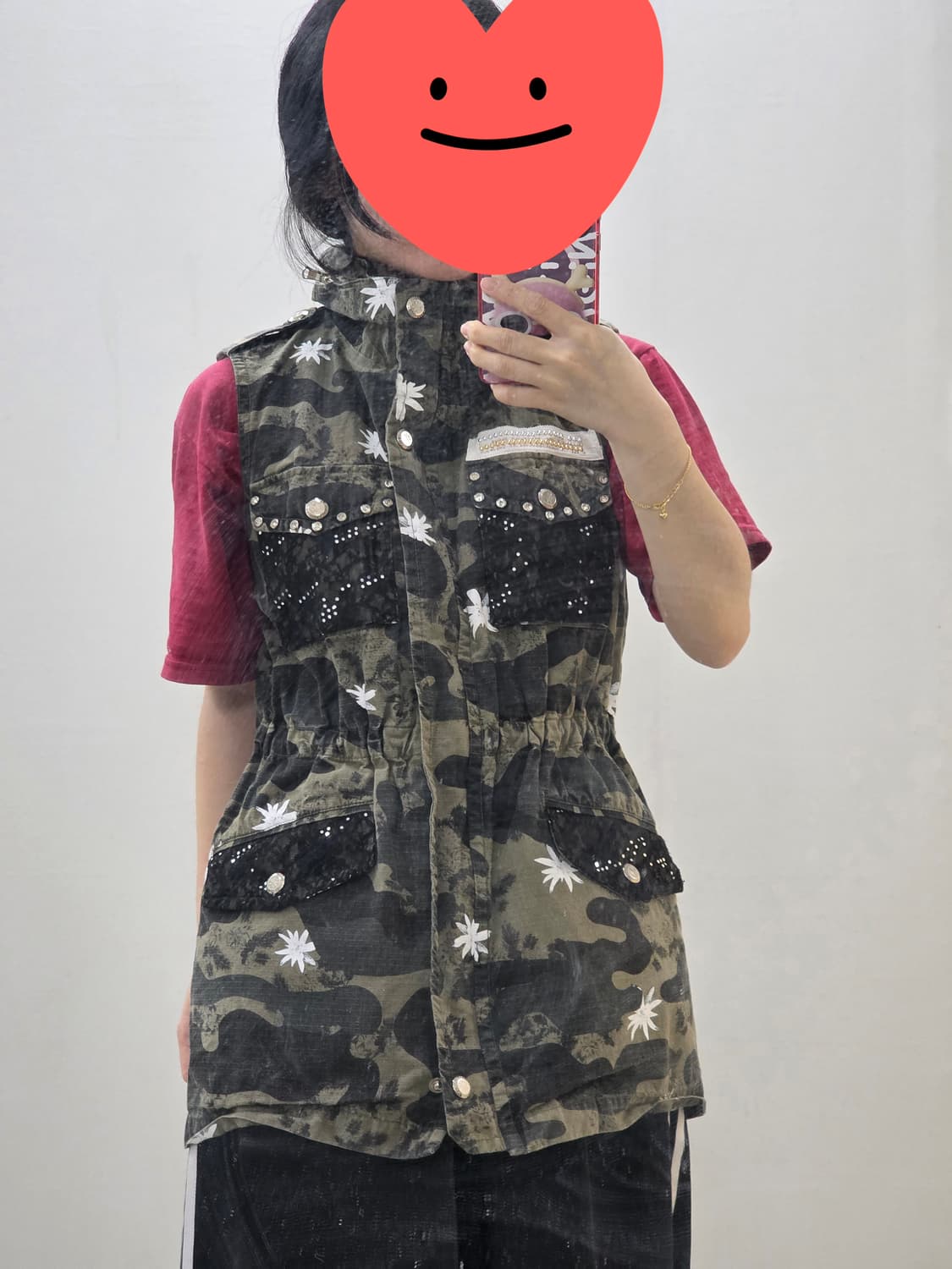에고이스트 빈티지 밀리터리 카모플라쥬 오네갸루 야상 베스트조끼 상품이미지1