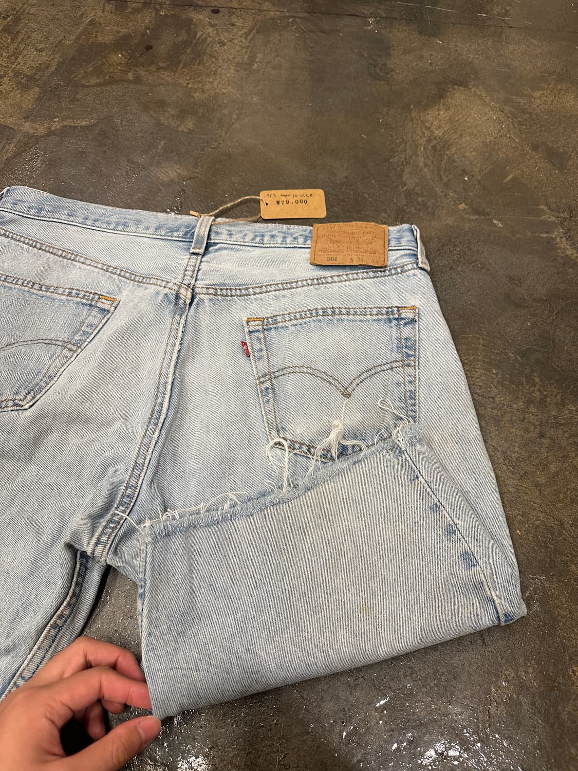 95s made in USA 501 W36 L34 쇼츠 상품이미지9