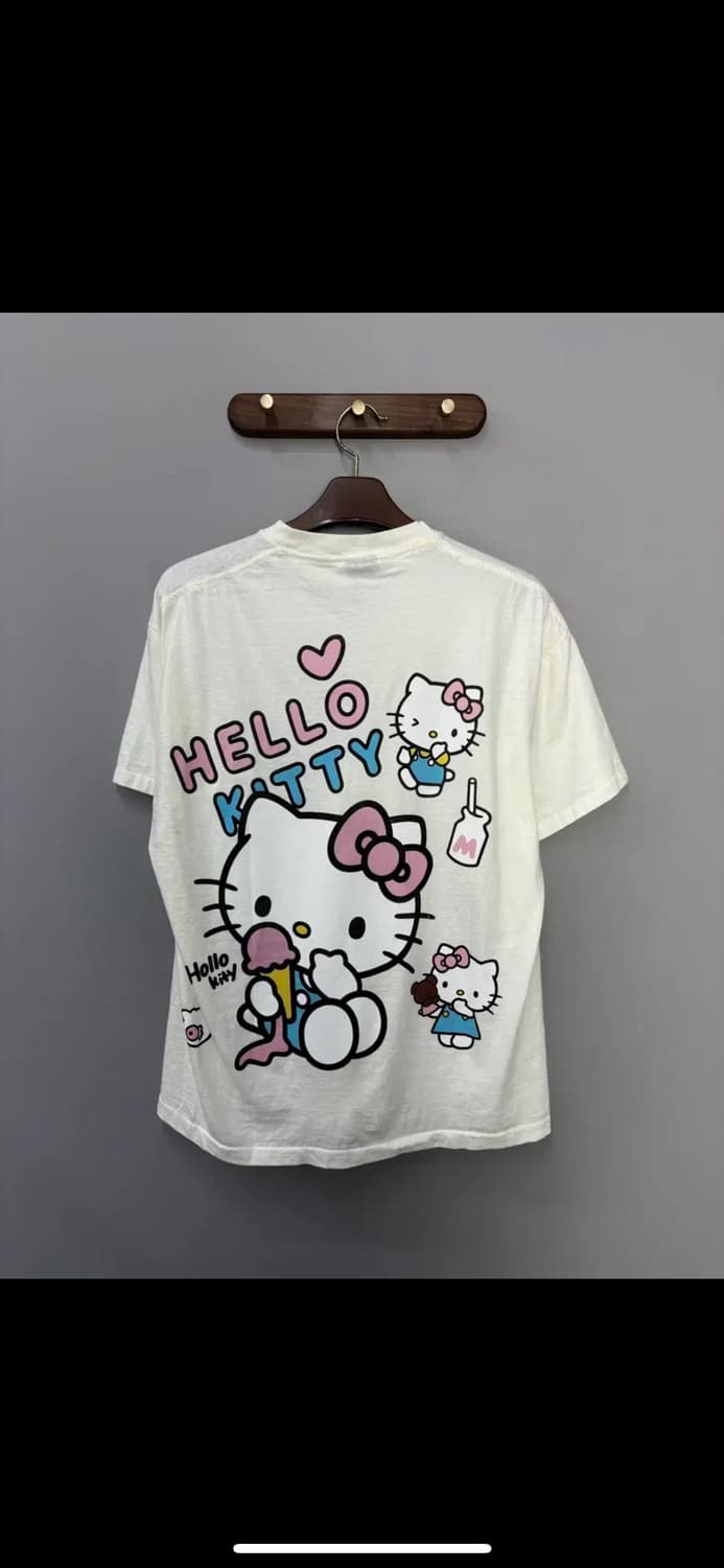 빈티지 헬로키티 y2k 오버핏 화이트 반팔 H2514 상품이미지4