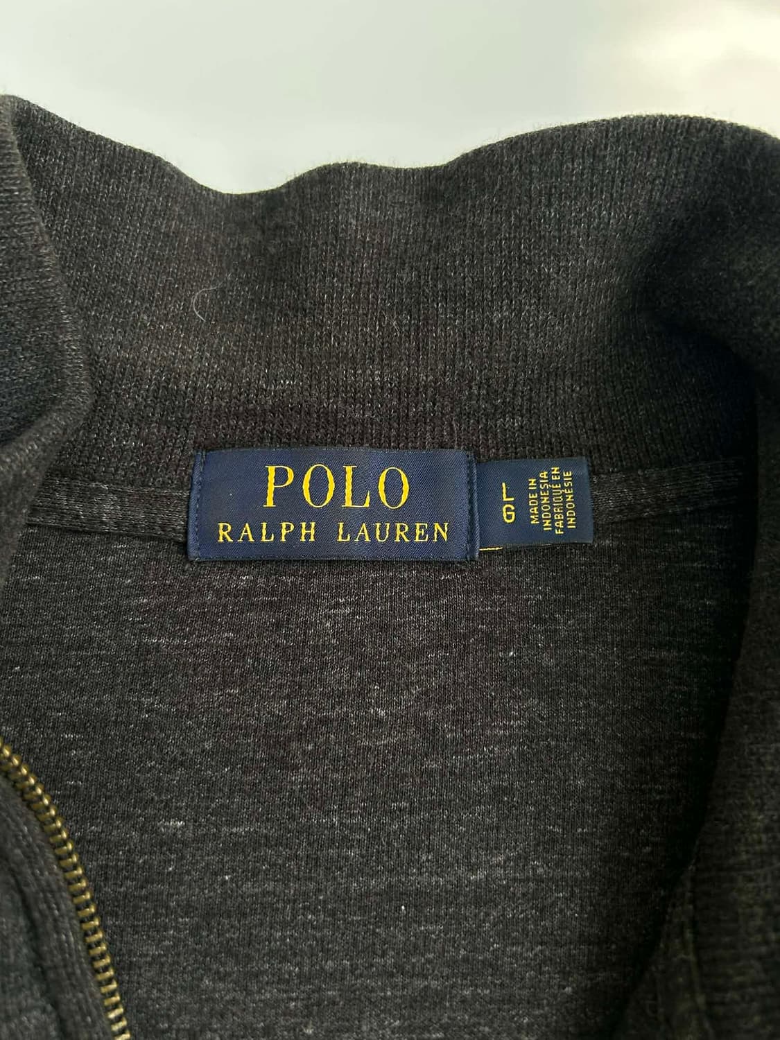 [L] 폴로 랄프로렌 차콜 그레이 코튼 니트 하프집업 상품이미지4