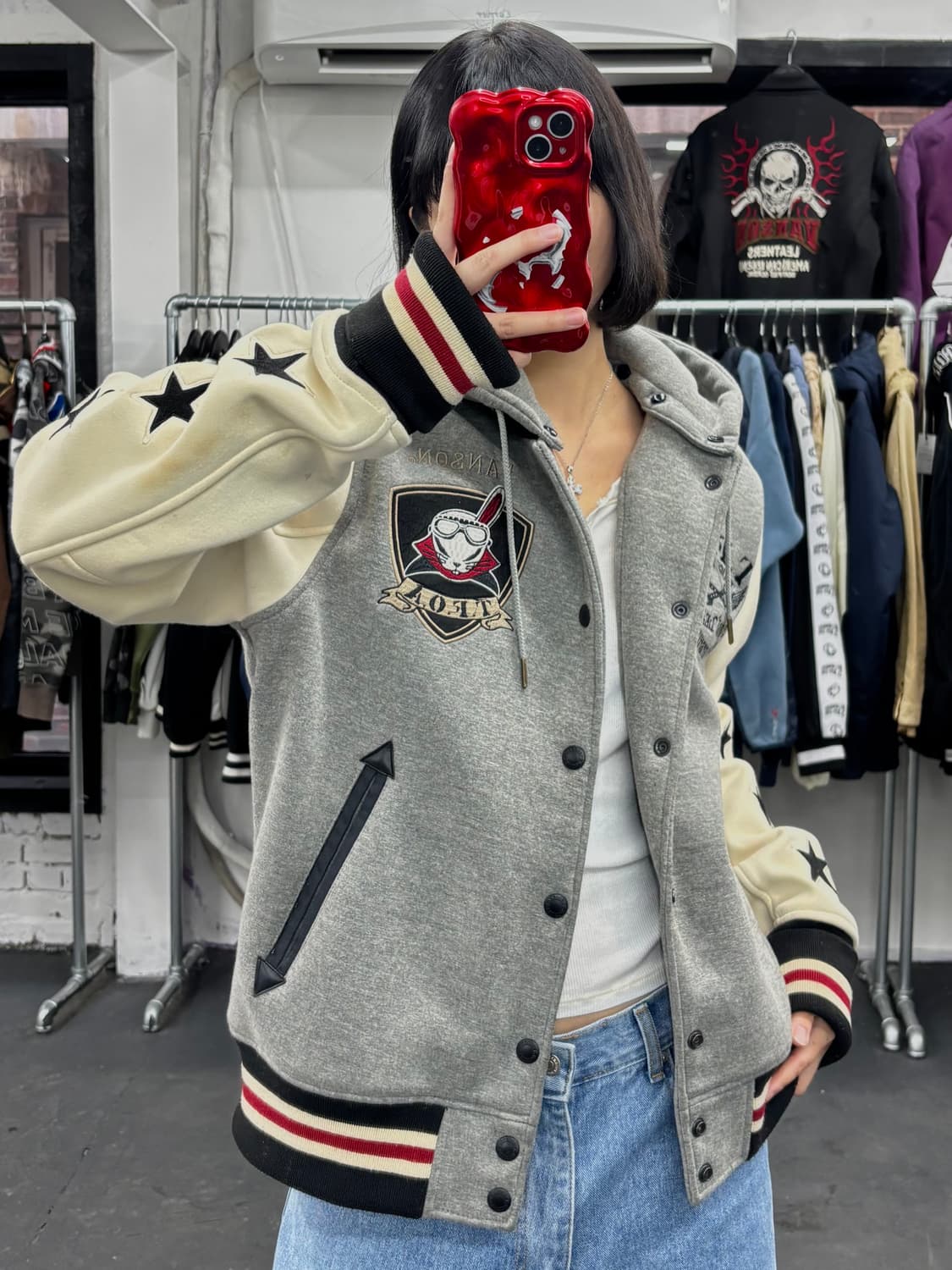 밴슨 레더 TFOA 후디 바시티 자켓 상품이미지4