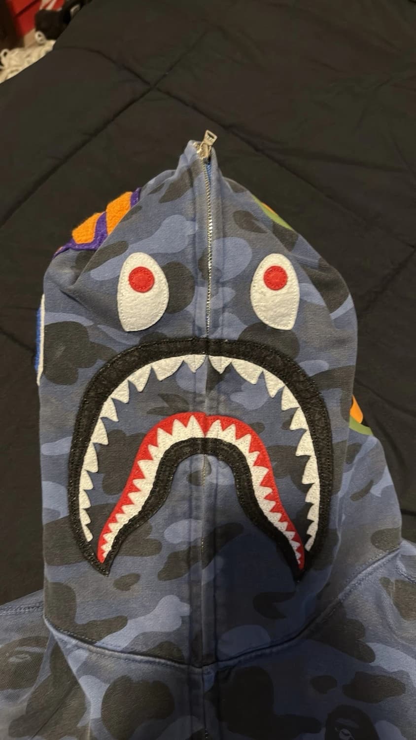 베이프 1st 카모 샤크 후드집업 블루 상품이미지2