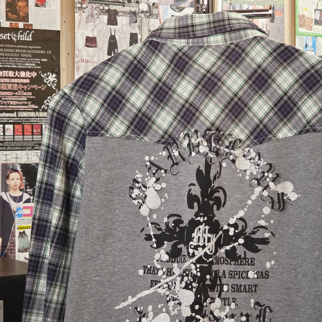 JPN 펑크 프린팅 체크 셔츠 상품이미지5