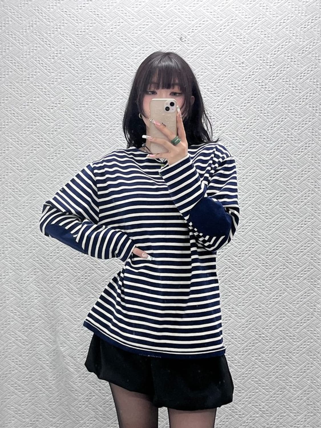 세인트제임스 빈티지 캐주얼 스트라이프 엘보패치 롱슬리브 L C11362 상품이미지2