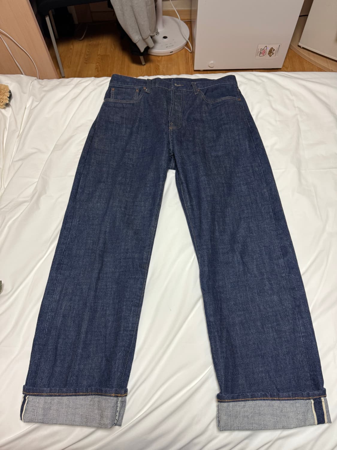 아웃스탠딩 30S CINCH BACK SELVEDGE WIDE PANTS 상품이미지1