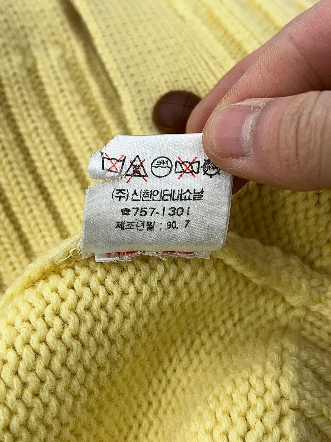 폴로 랄프로렌 90s 옐로우 체스넛 버튼 쉐이커 울 니트 가디건 상품이미지9