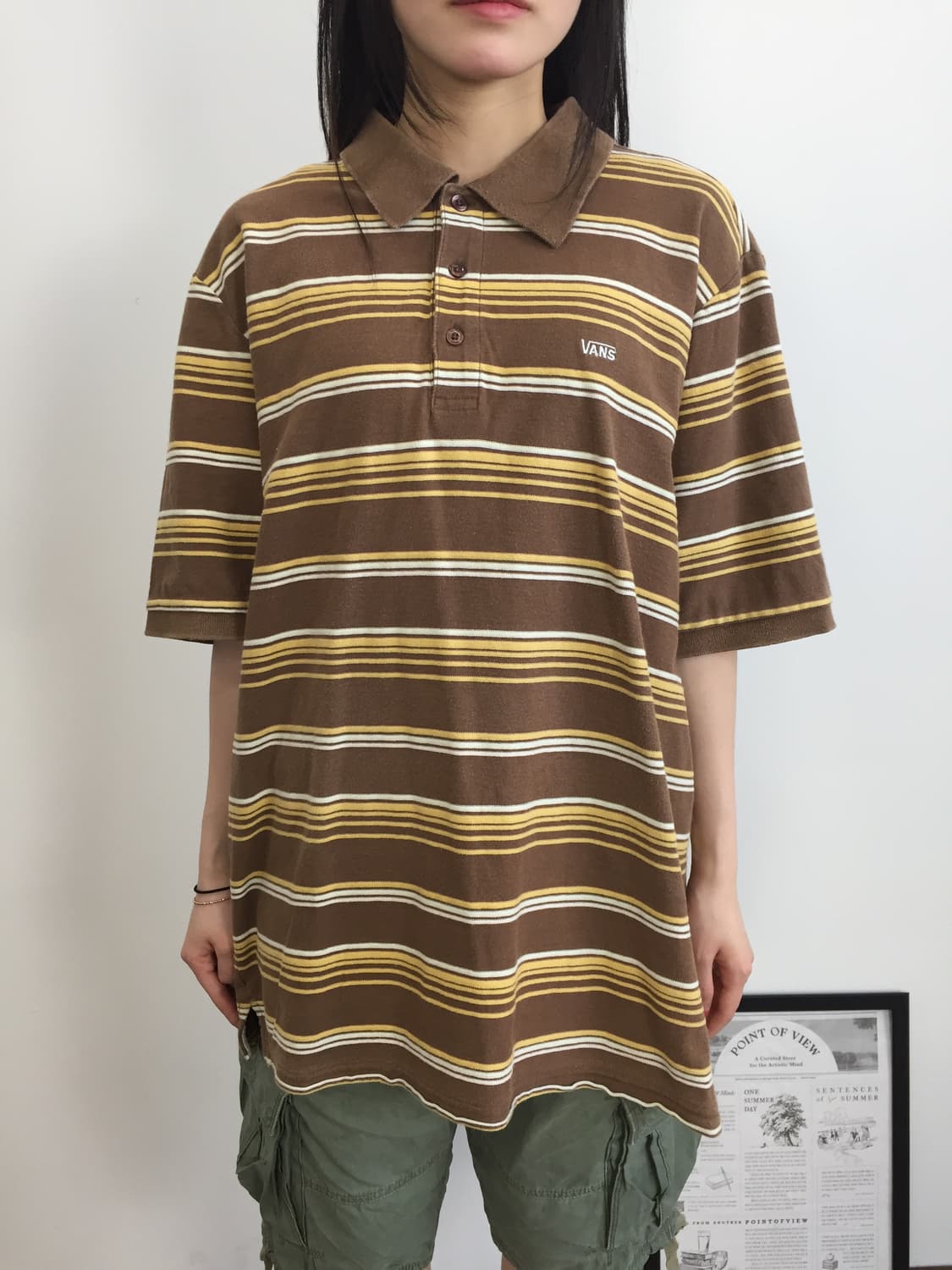 Vans Brown Stripe Polo Shirt 상품이미지2