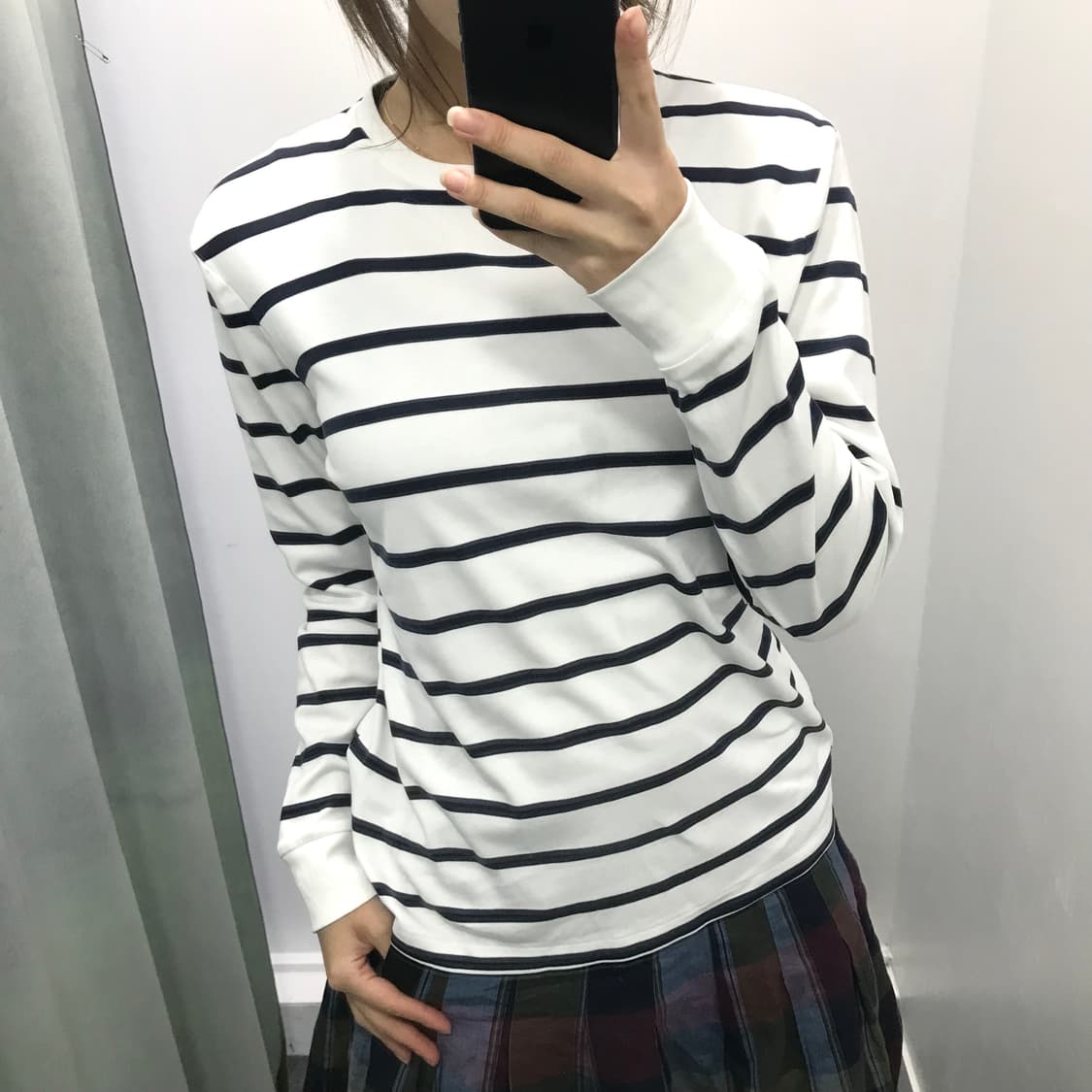 폴로 블랙화이트 스트라이프 롱슬리브 상품이미지1