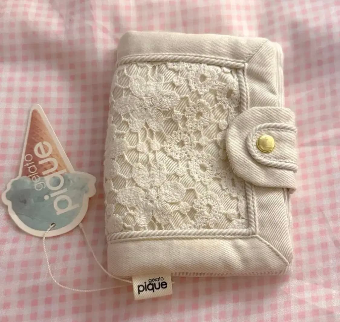 젤라또피케 레이스 아이보리 파우치 카드지갑 오네갸루 핀터깔 상품이미지1