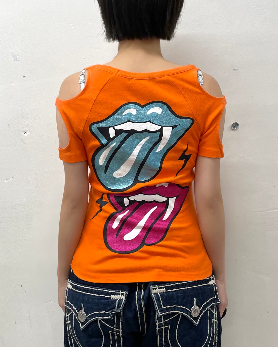 Rolling Stones Lightning Lip Orange T 상품이미지3