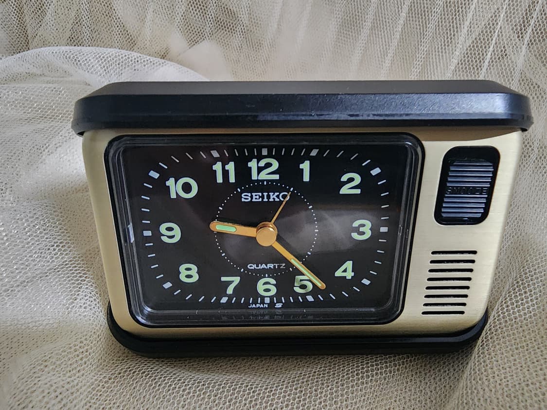 빈티지 세이코 탁상 시계 알람시계 골드 상품이미지1