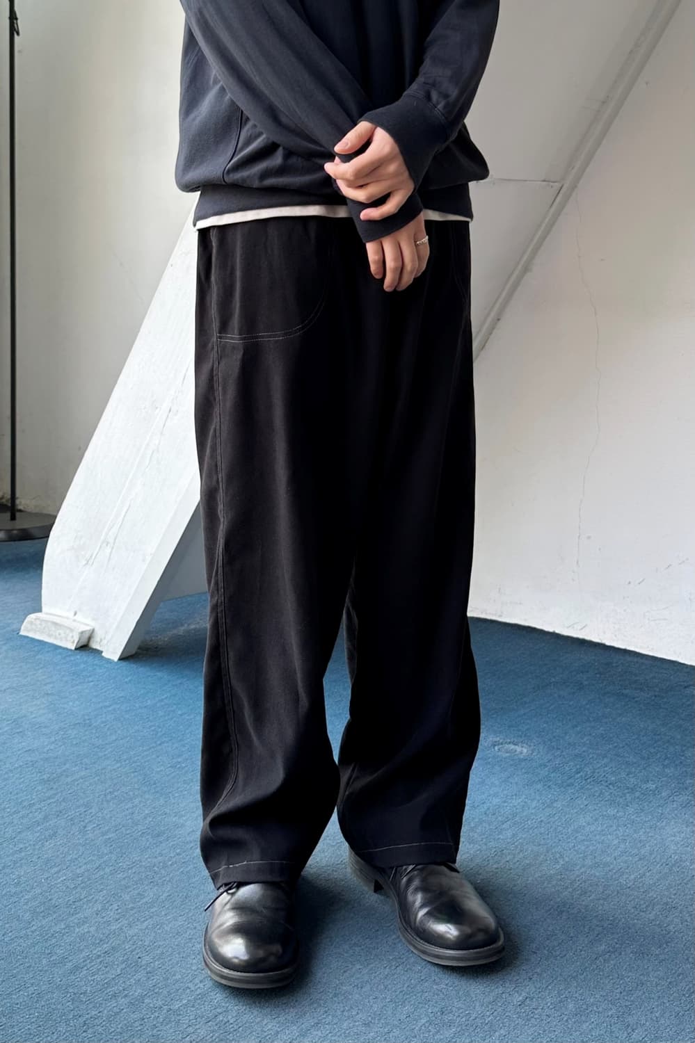 Fake suede fatigue design easy pants 상품이미지3