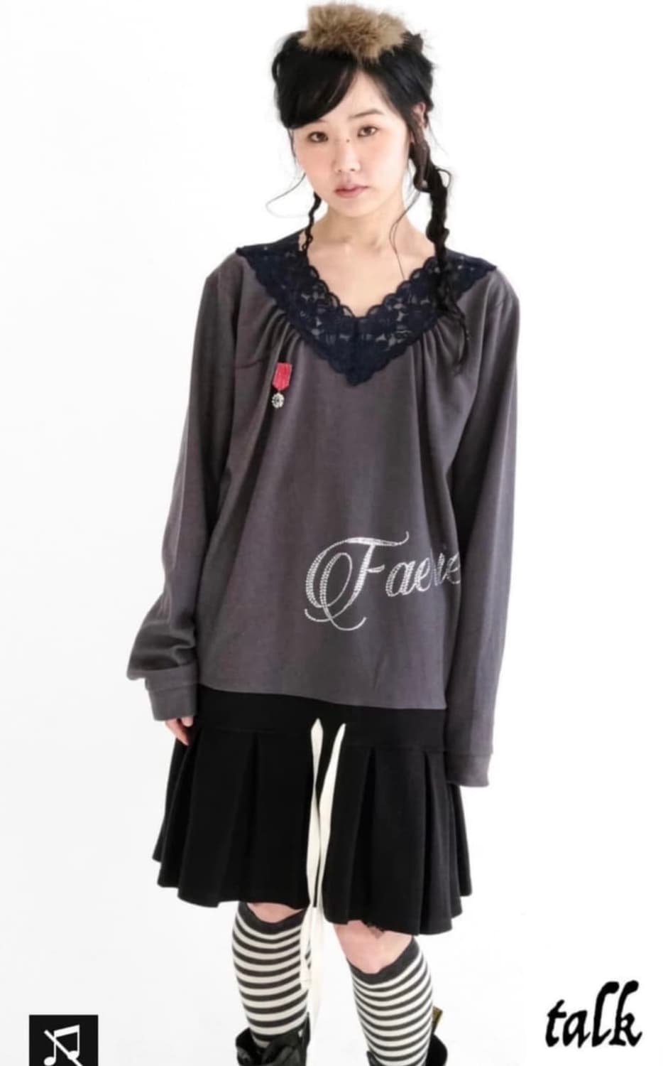 샵페어리 lace V neck pleats dress (black) 상품이미지1