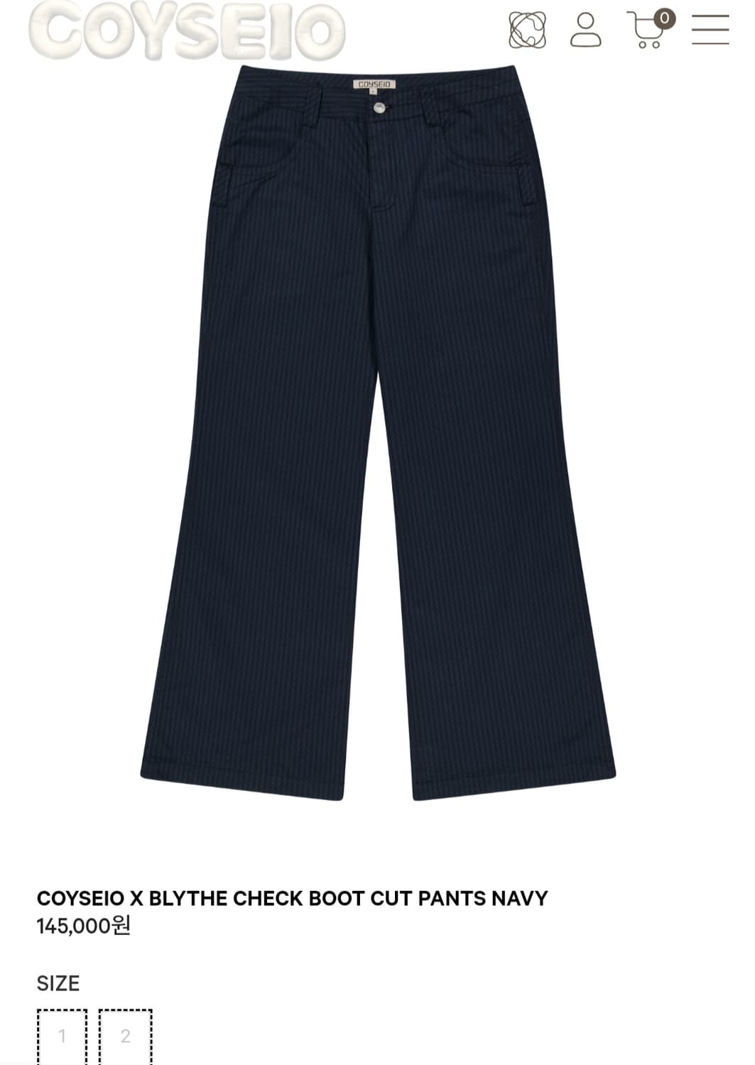 코이세이오 브라이스 팬츠 네이비 1사이즈 구합니다 상품이미지1