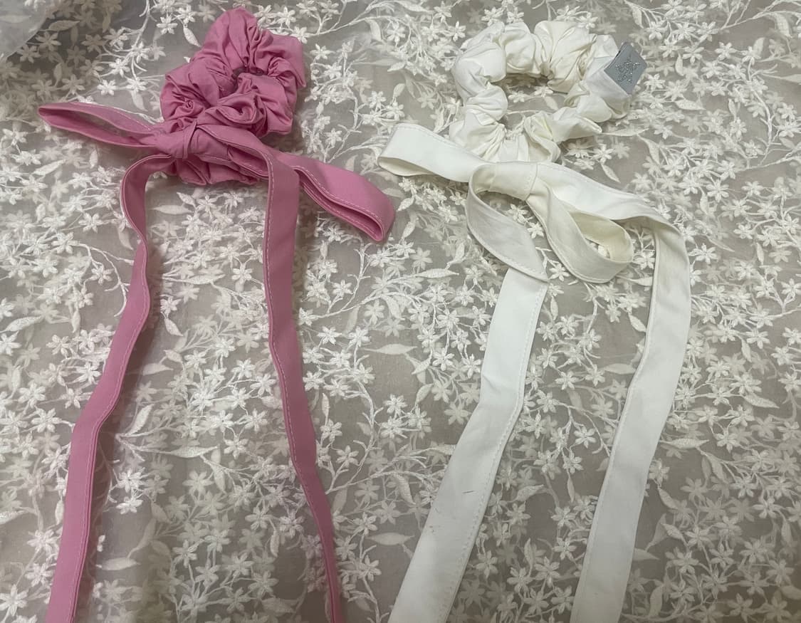 르몽드페페 리본 스크런치 <핑크 상품이미지3