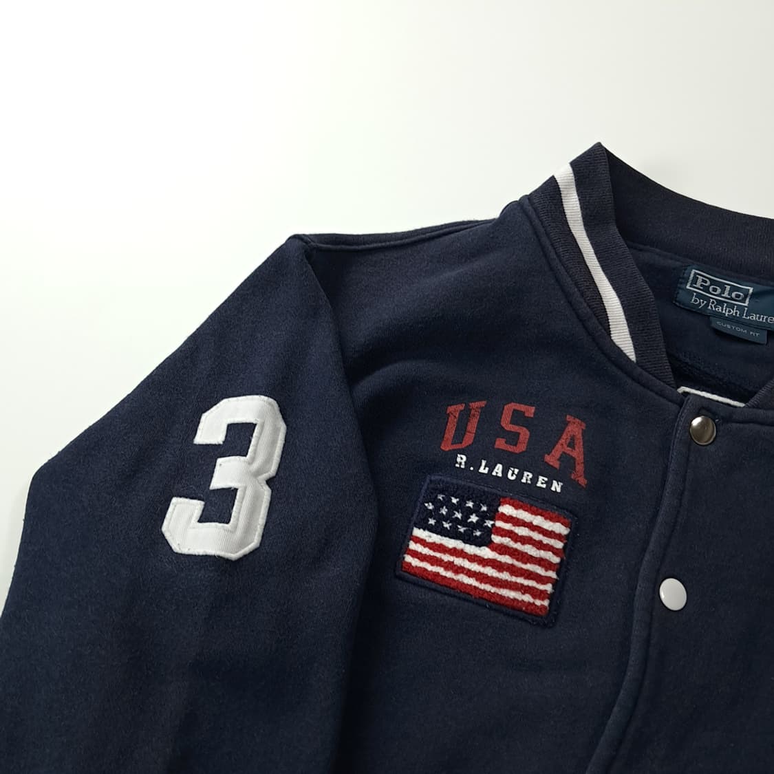 CJ248 XL 폴로 빅포니 성조기 USA 바시티 스타디움 자켓 상품이미지5