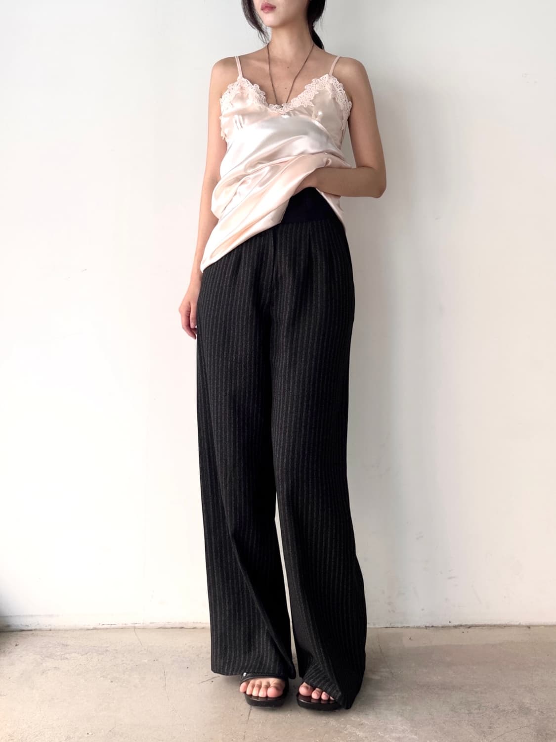 Stripe high button slacks 상품이미지5