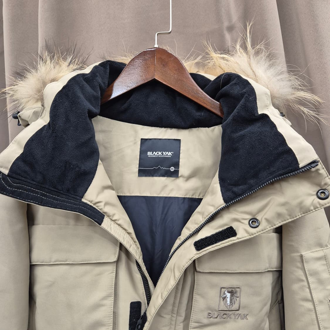 블랙야크 후드 패딩 점퍼 베이지 95 상품이미지2
