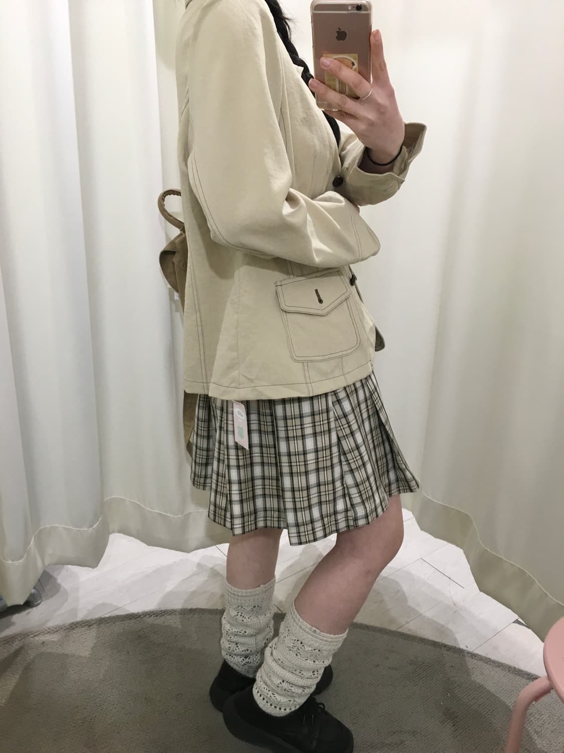 check pleats mini skirt 상품이미지6