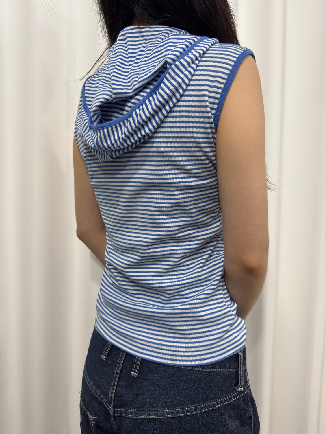 bon bon stripe hood sleeveless  상품이미지3