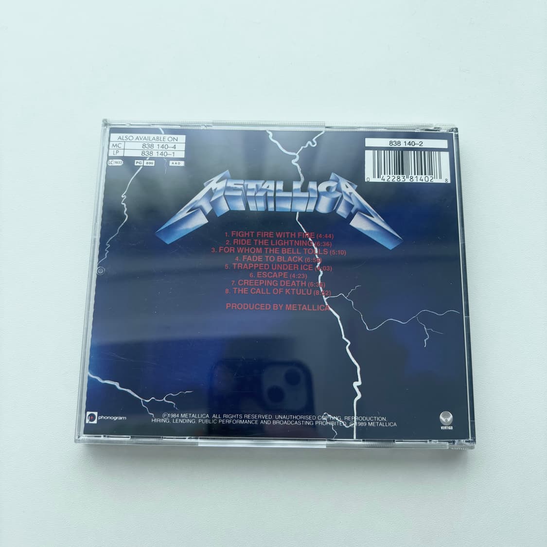 Metallica (메탈리카) - Ride the Lightning (라 상품이미지2