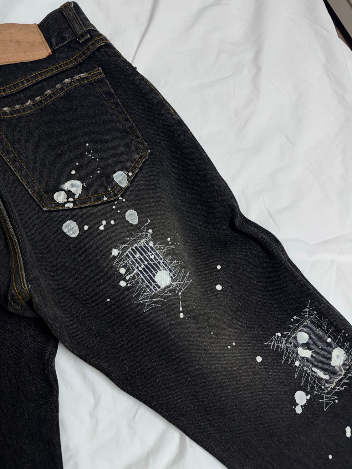 빈티지 스티치  워싱 데님 상품이미지3