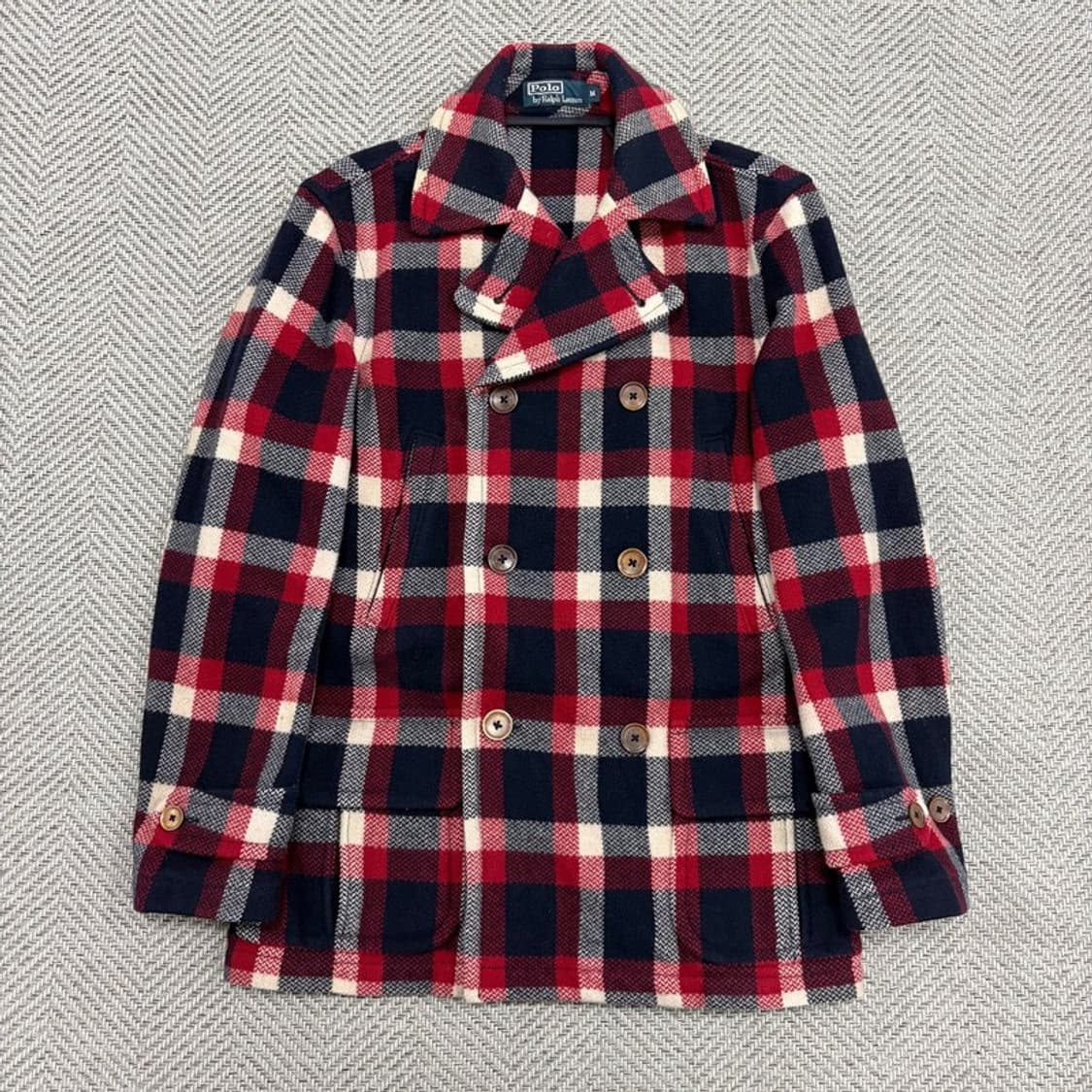폴로랄프로렌 체크 더블 반코트 v3144 상품이미지1