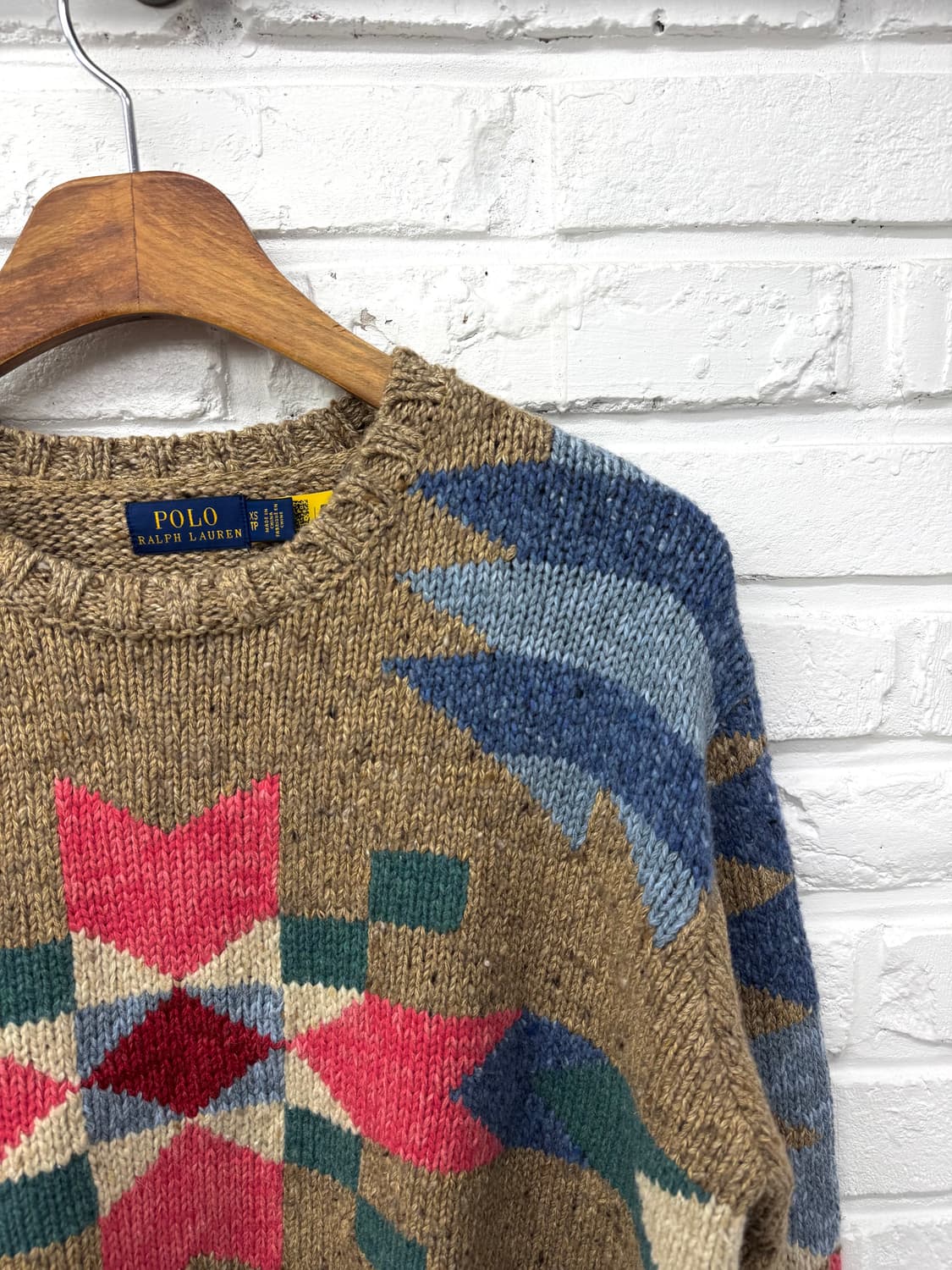 폴로 브라운 패턴 니트 상품이미지4