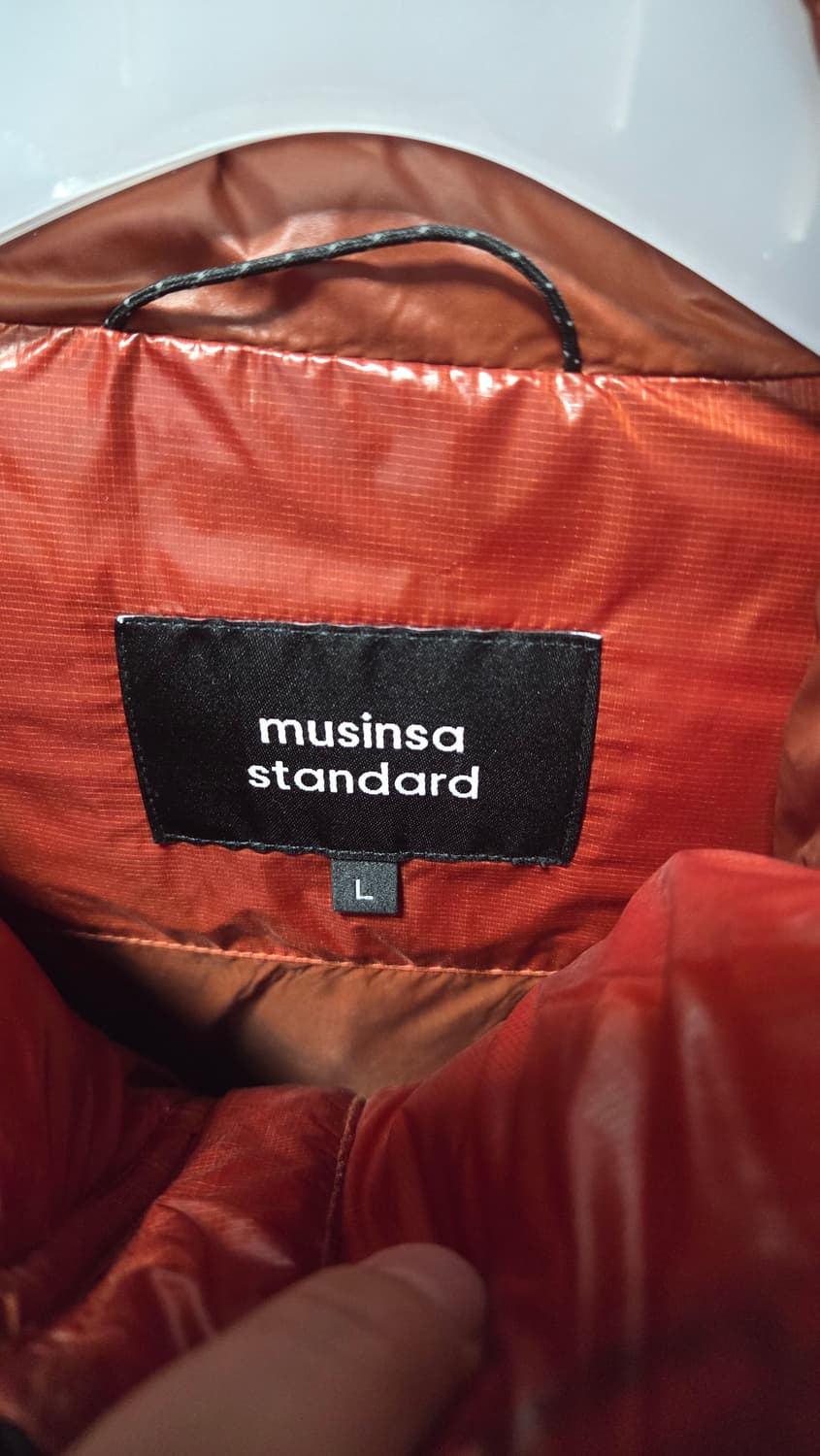 무신사 시티레저 다운 숏 패딩 오렌지 L 상품이미지2