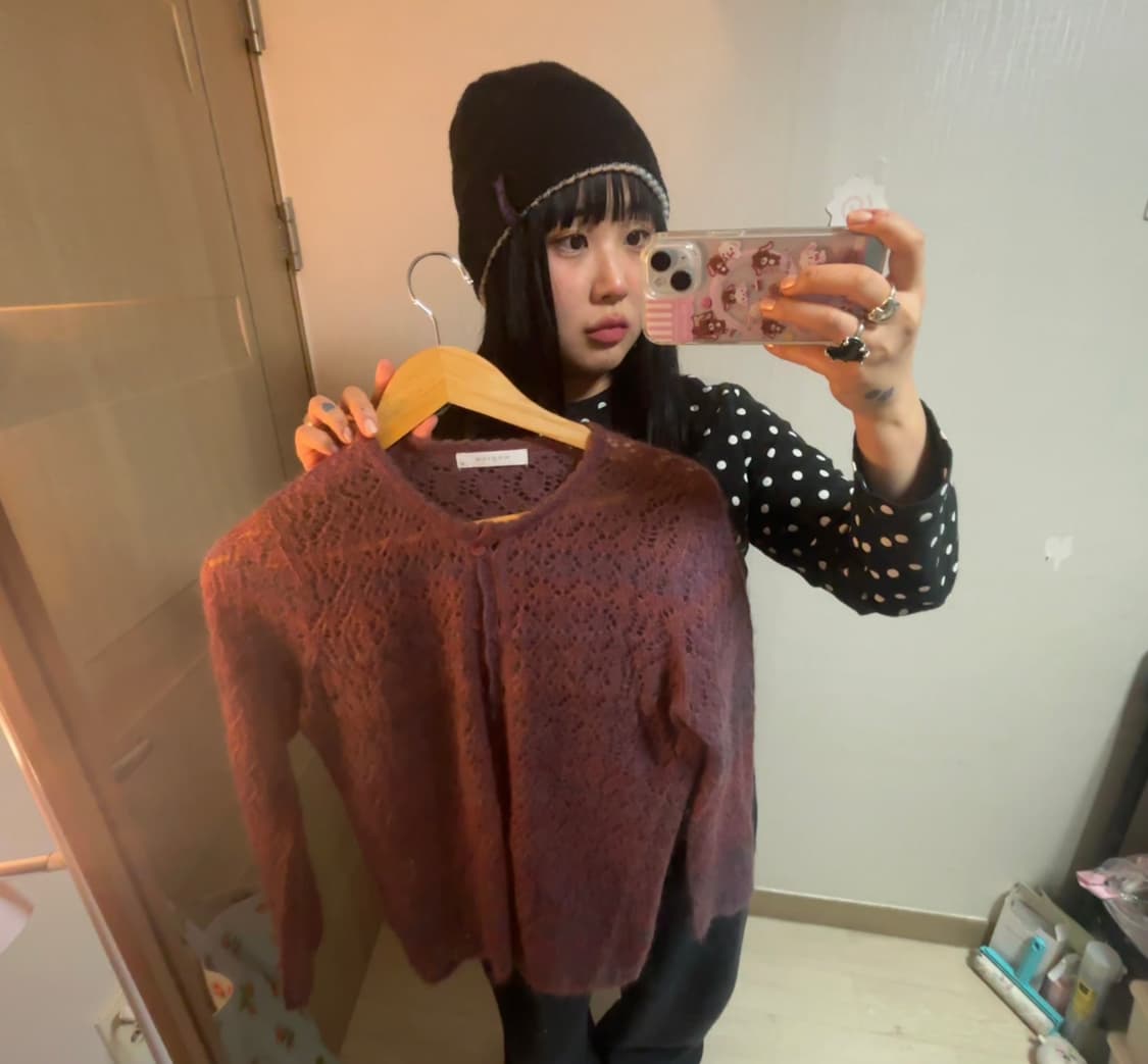 핑크 퍼플 그라데이션 가디건 상품이미지1