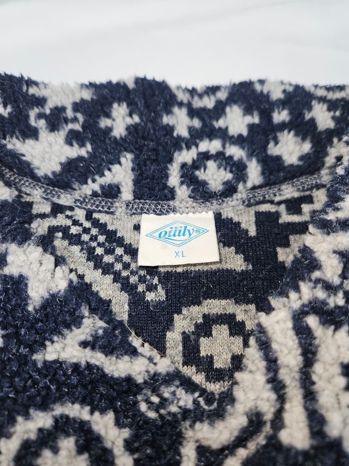 오일릴리 정품 일본판 아즈텍 브이넥 신칠라 플리스 후리스 빈티지 XL 상품이미지5