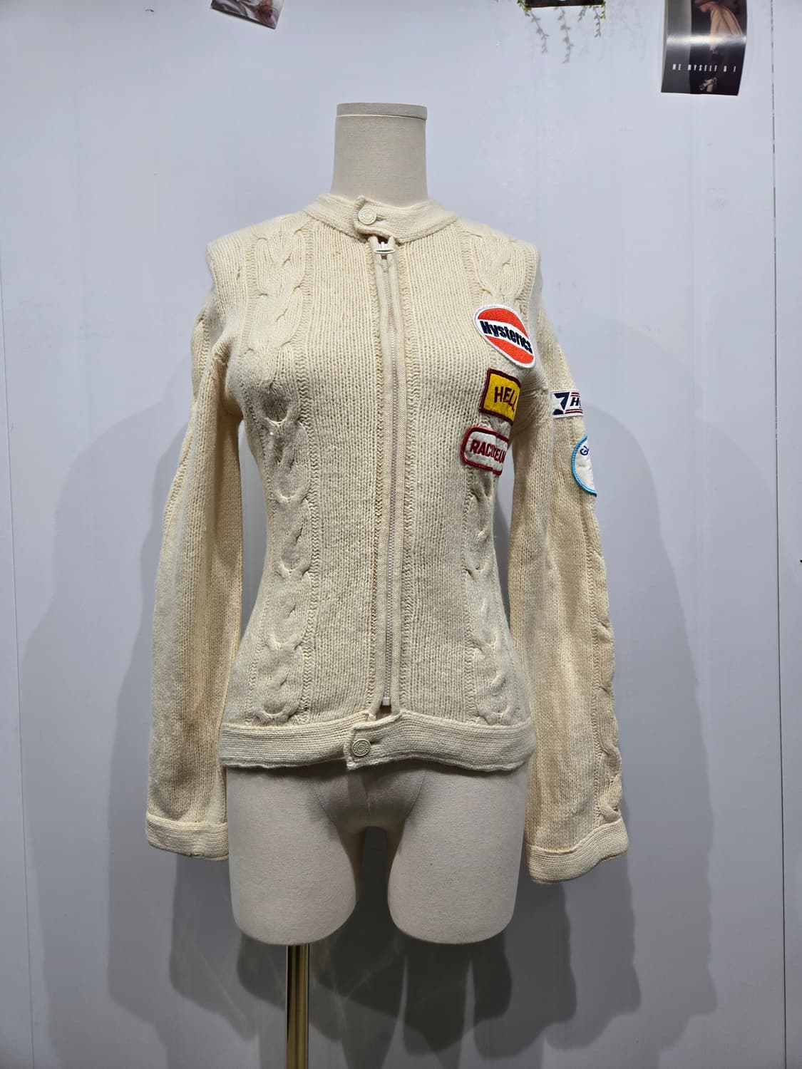 히스테릭 글래머 패치 케이블 가디건 상품이미지1