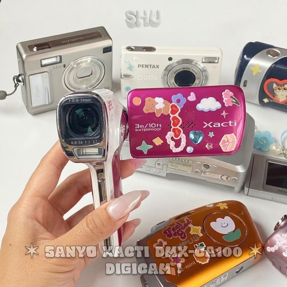 산요 작티 DMX-CA100 빈티지 방수 캠코더 핫핑크 상품이미지1
