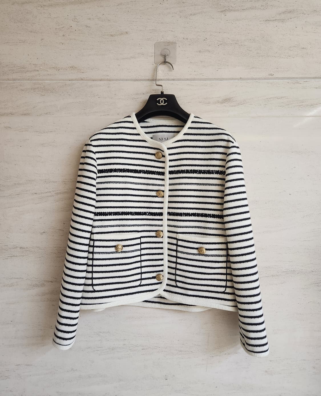 SJSJ 버튼 스트라이프 자켓 44사이즈 상품이미지7