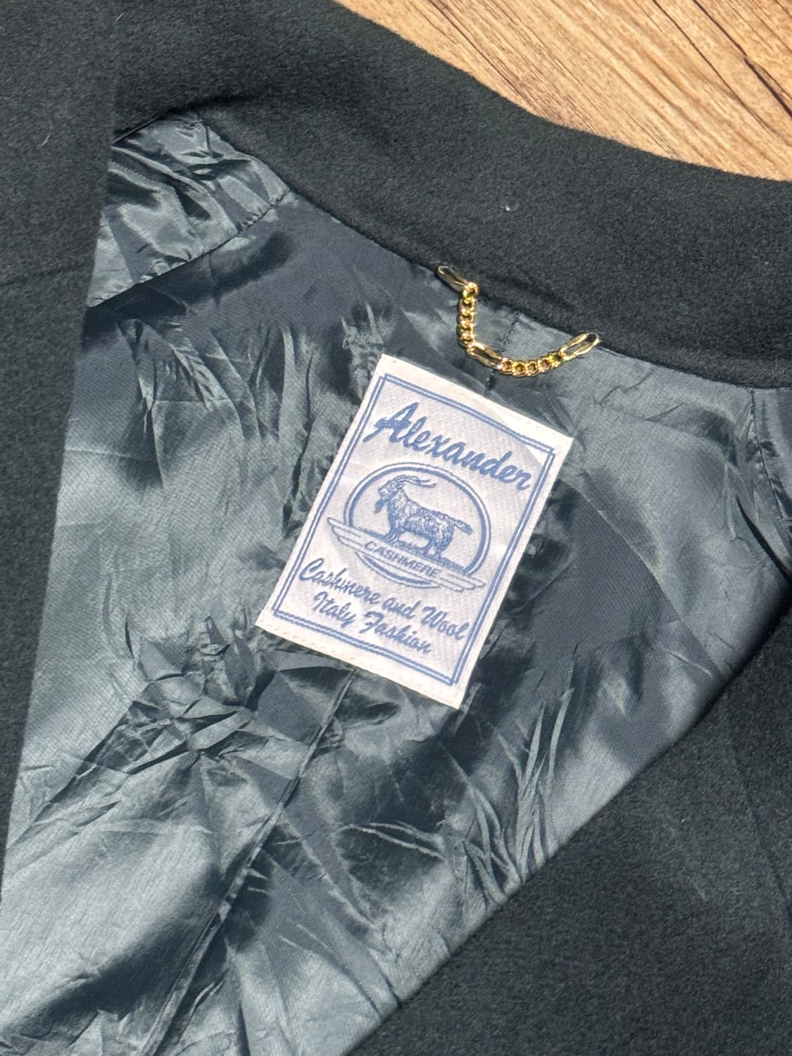 알렉산더 다크 그린 캐시미어 30% 혼방 울 코트 상품이미지4