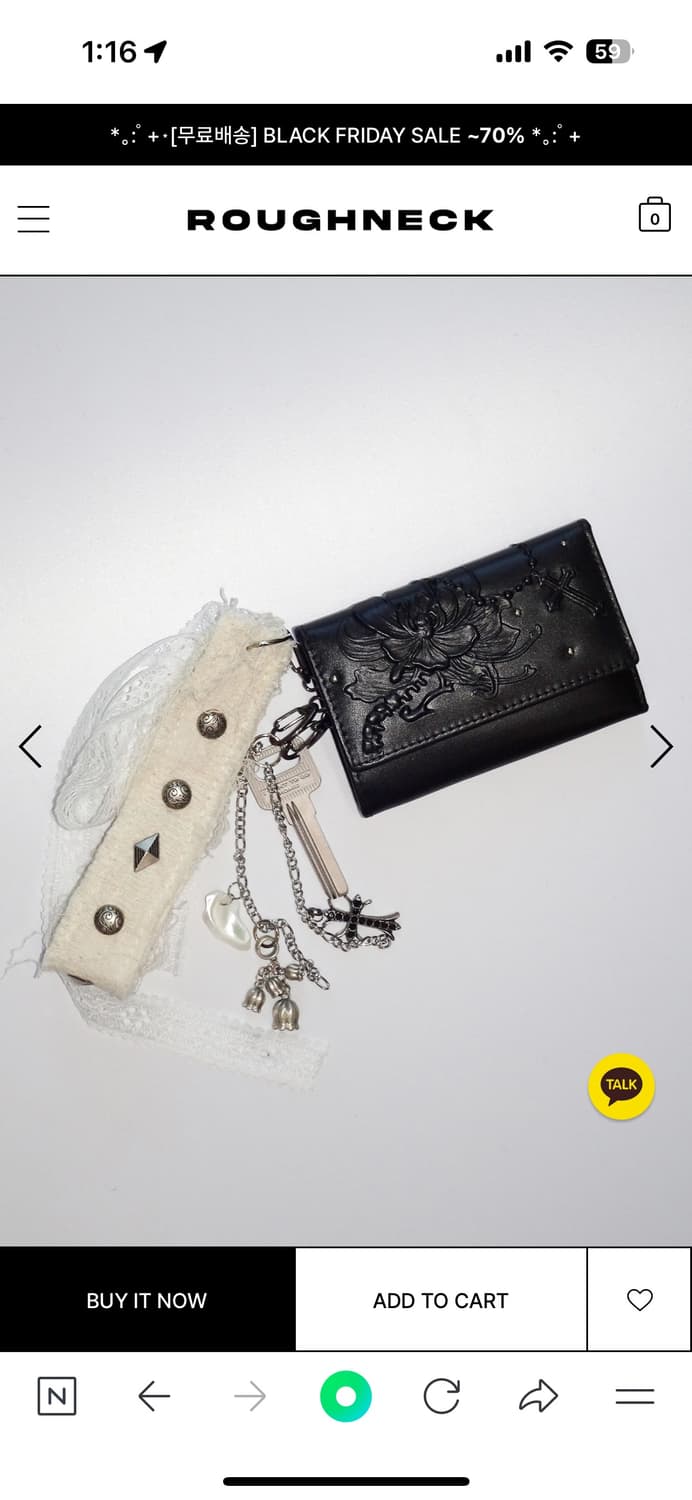 새상품) 러프넥 키링 지갑 블랙 상품이미지1