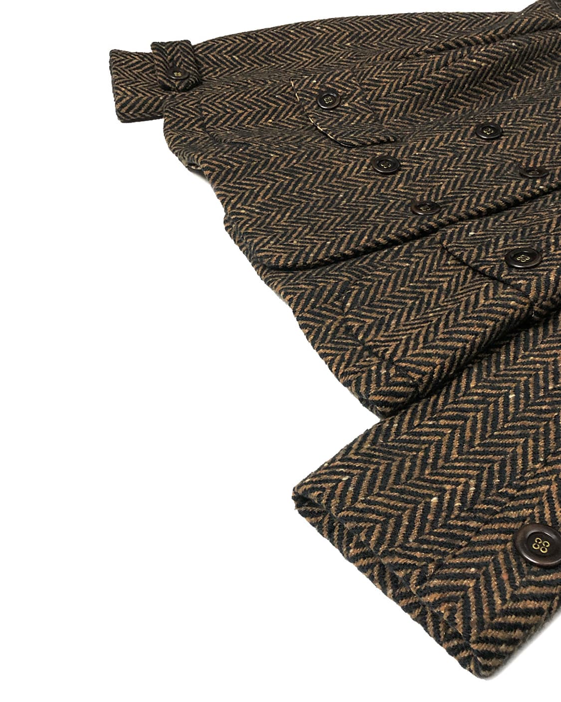 MOSCHINO 더블버튼 헤링본 반코트 (카라 탈부착 가능) 상품이미지4