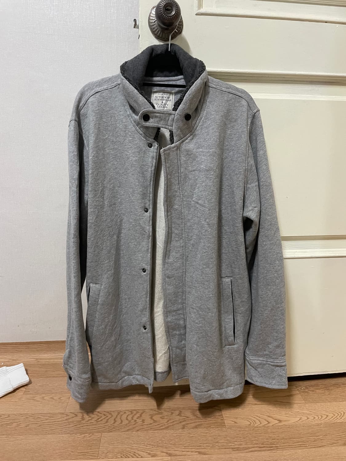 메란지 목 배색 집업  상품이미지1