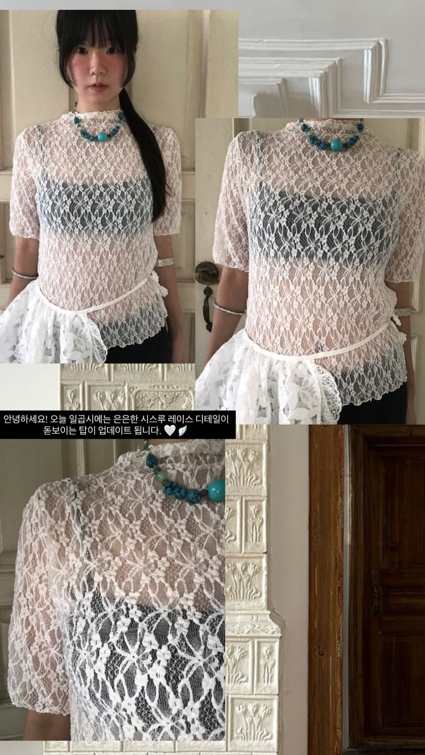 vintage lace see-through top 상품이미지7