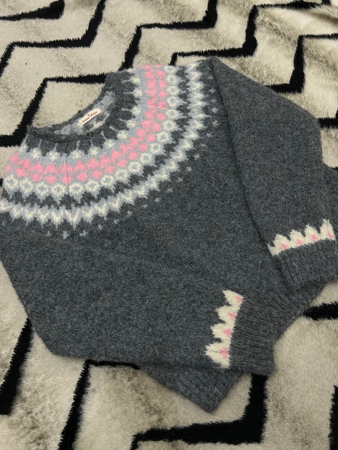 [Free]반원 아틀리에 노르딕 헤비울 니트/그레이 상품이미지1