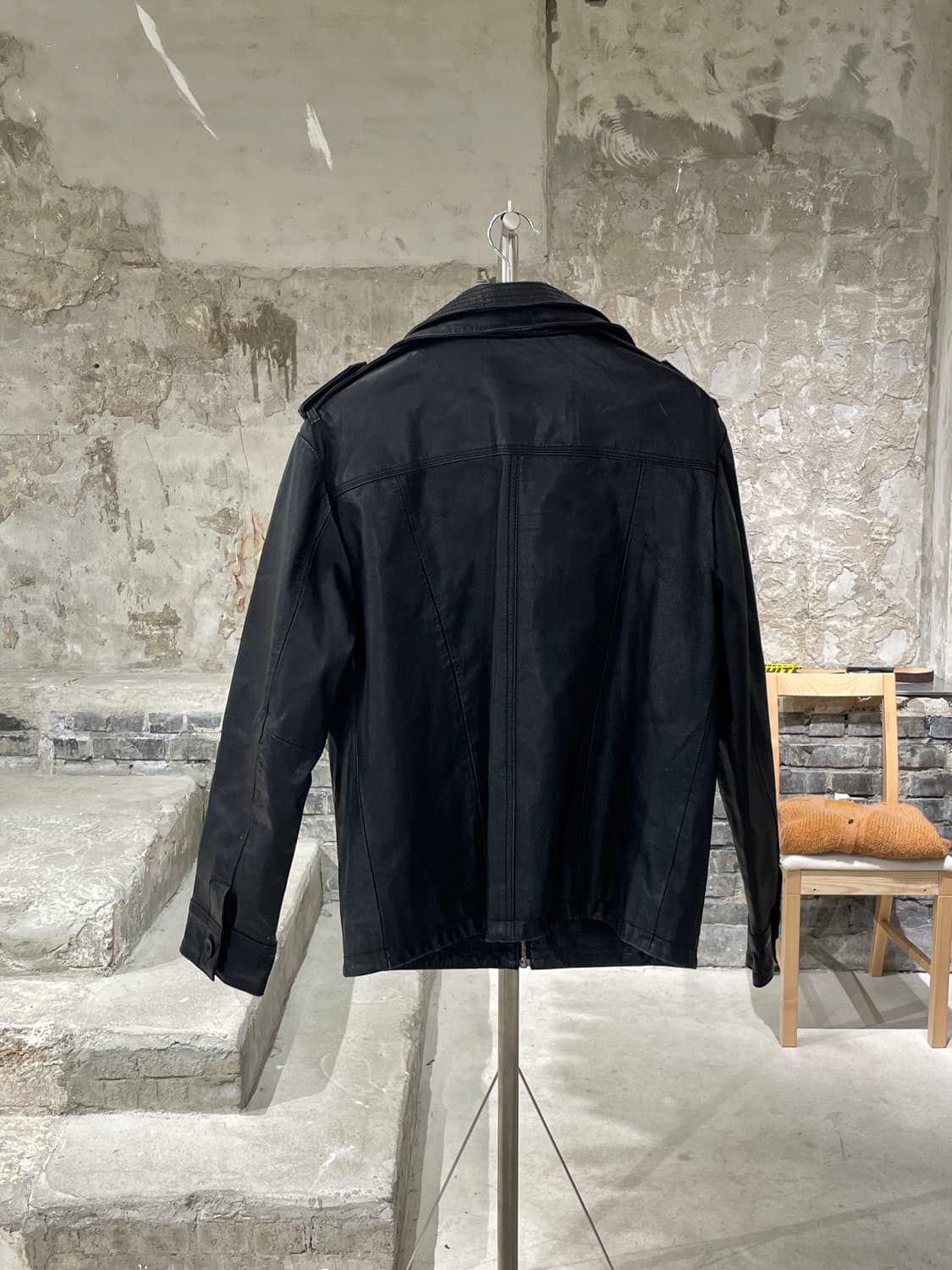 굿소울 블랙 멀티 포켓 레더 자켓 상품이미지6