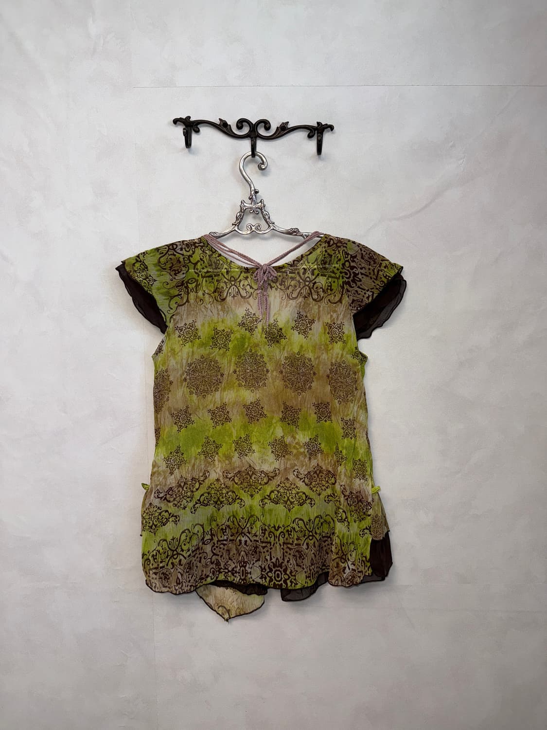 Khaki brown tie dye hippie oriental bl 상품이미지3