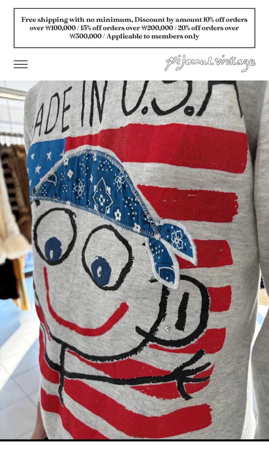 피조물 빈티지 USA 맨투맨 약기모 상품이미지3