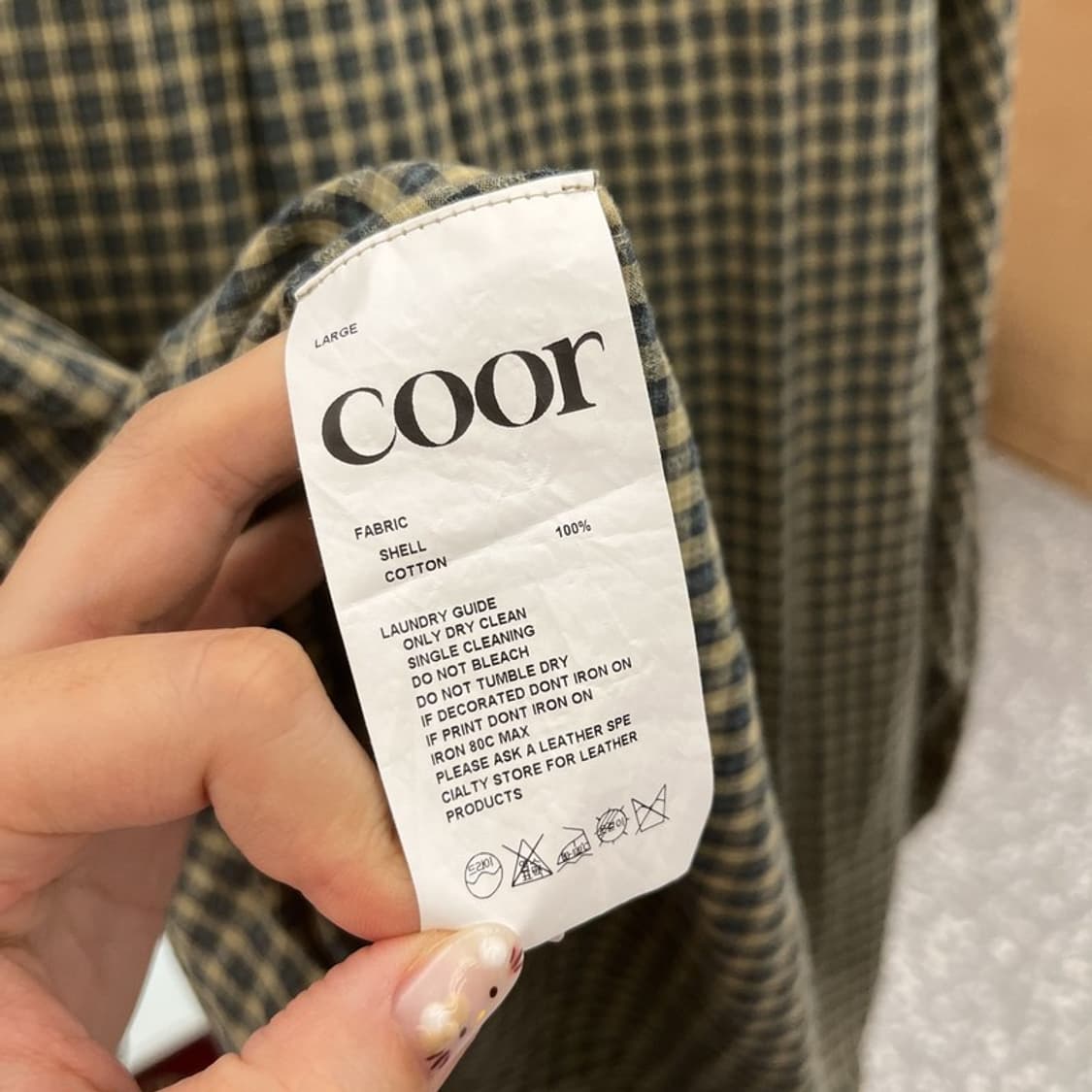 쿠어 COOR 빈티지 체크 오버핏 긴팔 셔츠 105 C05891 상품이미지5
