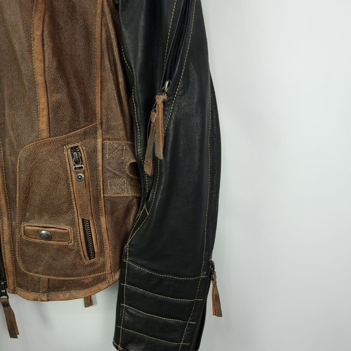 할리데이비슨 카우 & 램스킨 레더 빅로고 바이커 자켓 P01134 상품이미지6