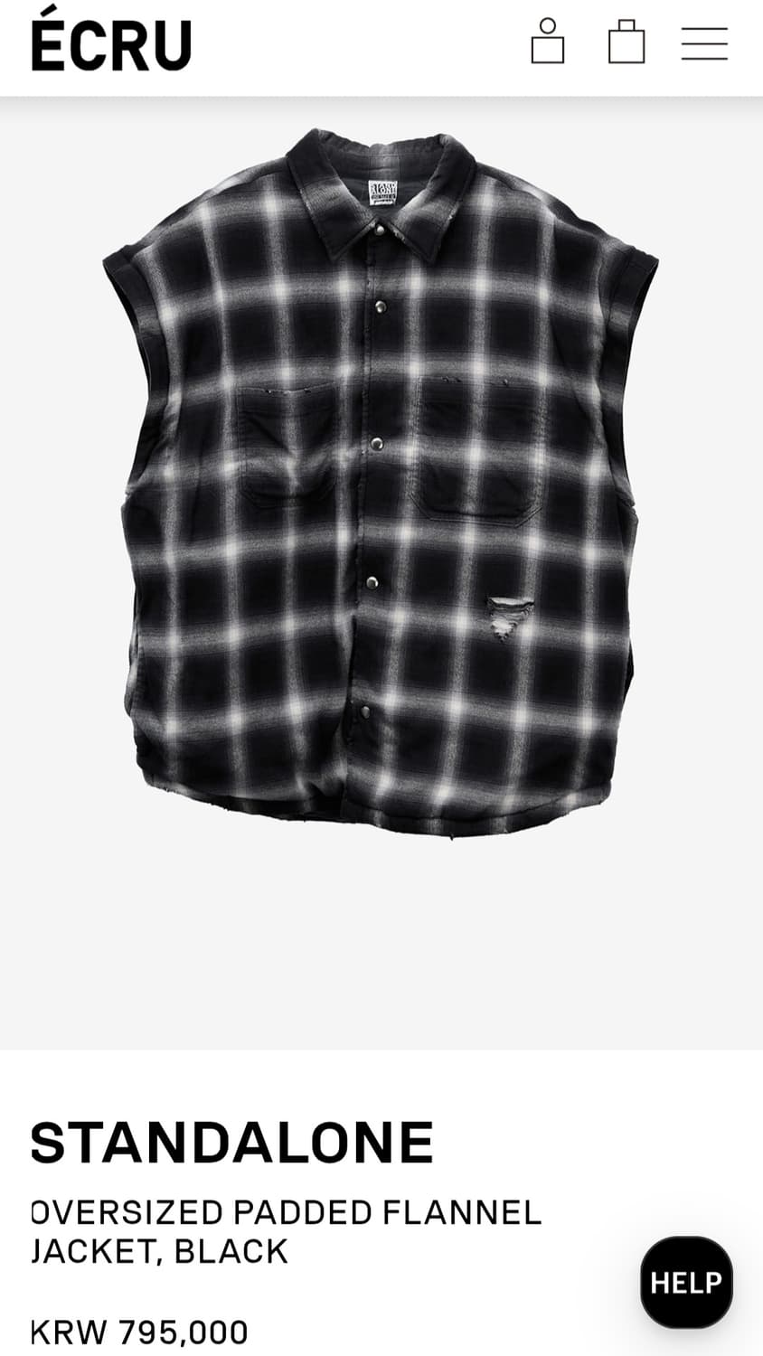 스탠드얼론 오버싸이즈 패디드 플란넬 재킷 상품이미지7