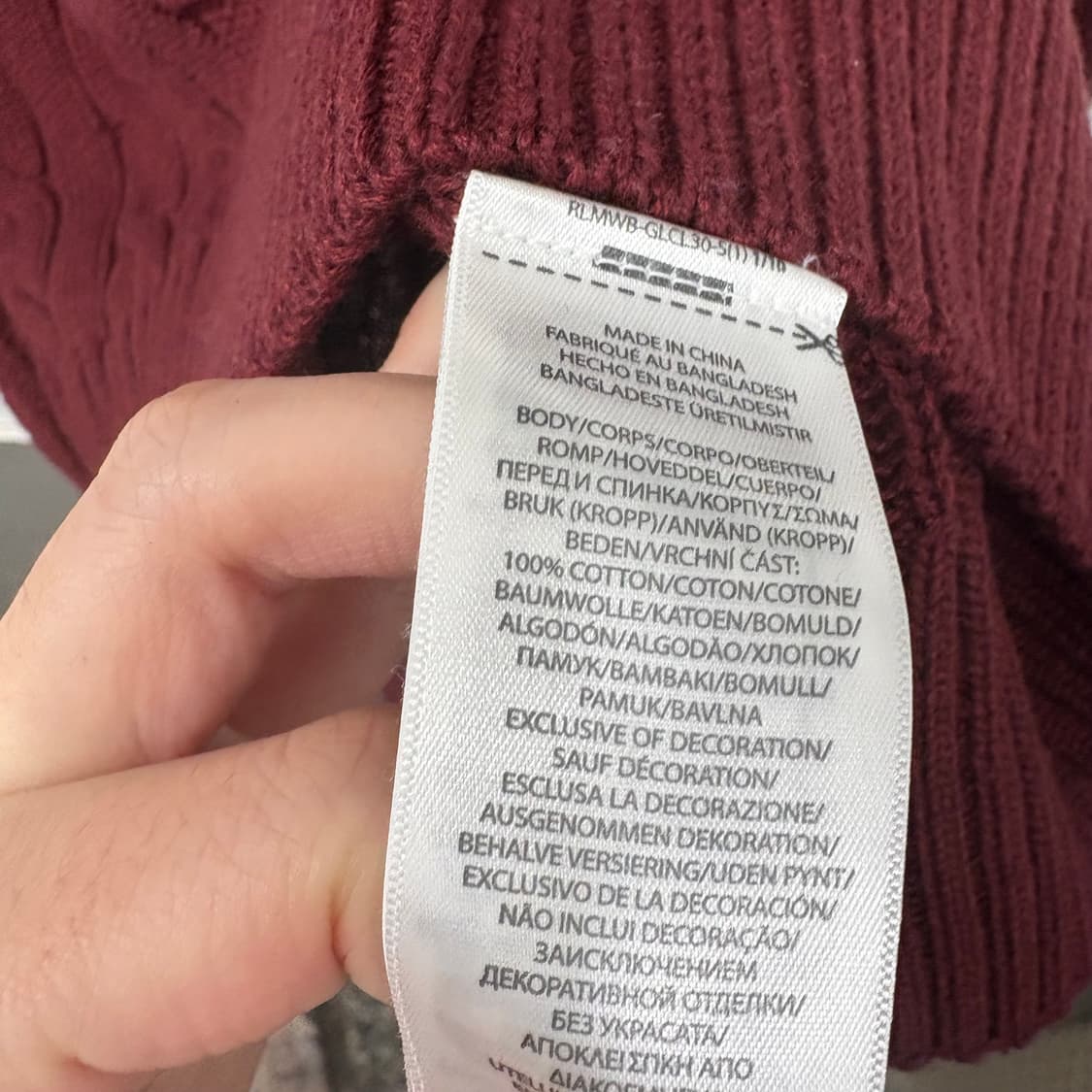 폴로 랄프로렌 반집업 꽈배기니트 상품이미지5