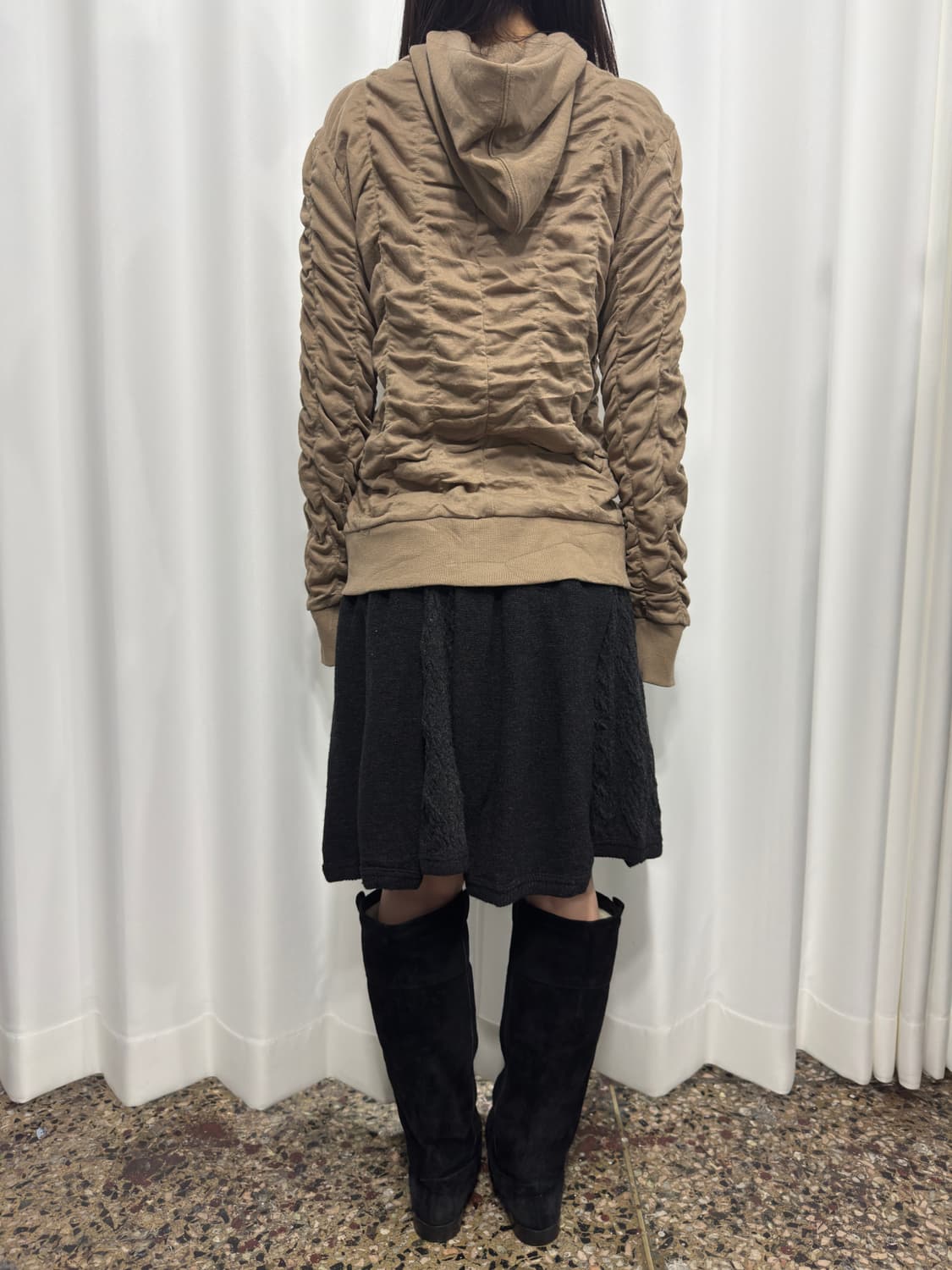 morgan homme shirring hood zipup 상품이미지6