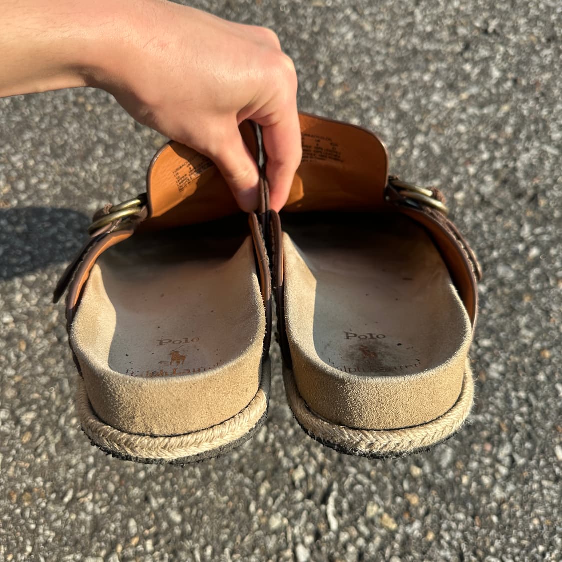 280 폴로 랄프로렌 스웨이드 클로그 뮬 보스턴 브라운 상품이미지5