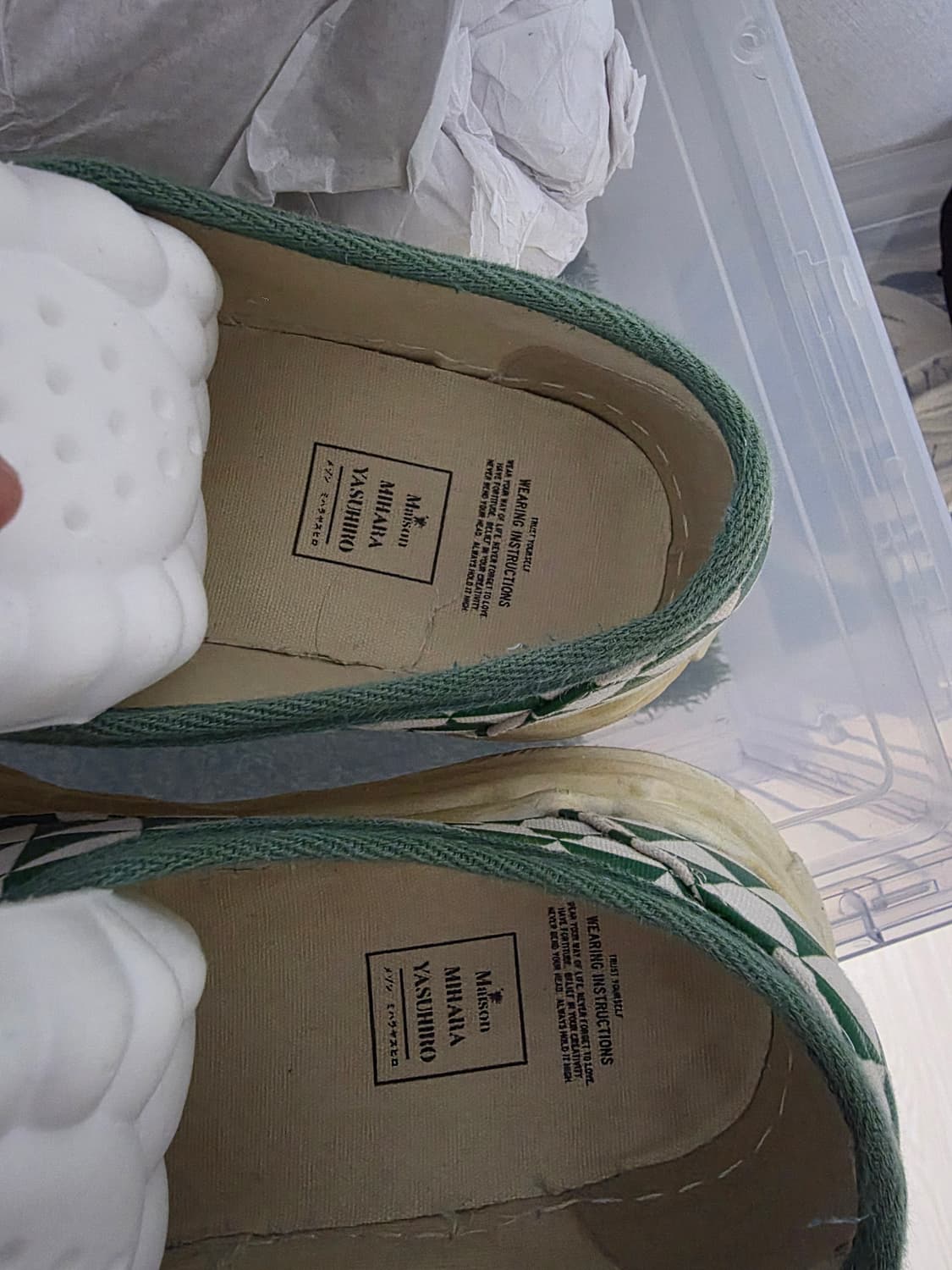 메종 미하라 야스히로 베이커 오버다이드 OG 솔 캔버스 로우탑 스니커즈 상품이미지2